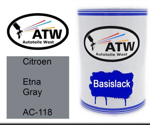 Citroen, Etna Gray, AC-118: 500ml Lackdose, von ATW Autoteile West.